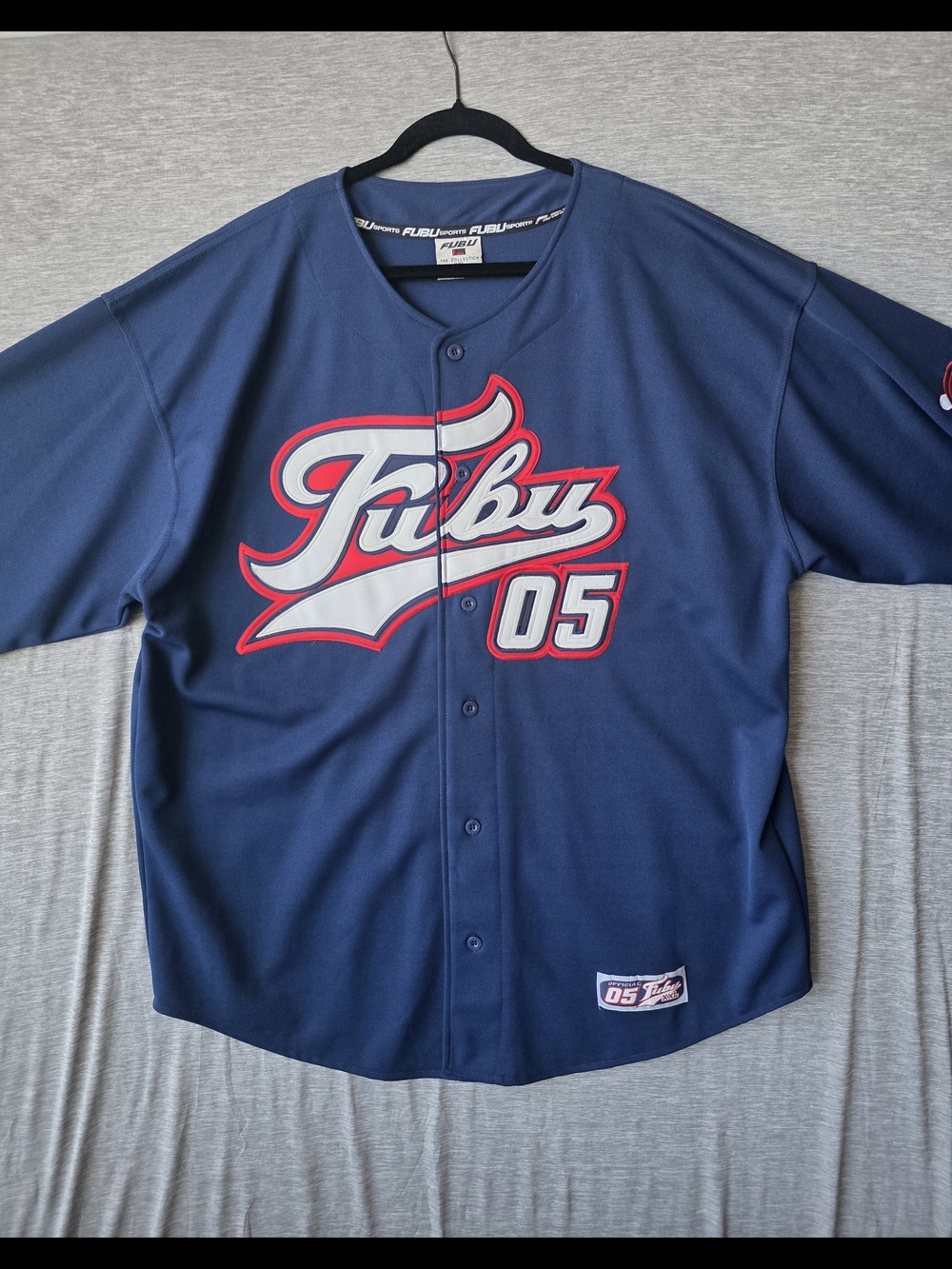FUBU Navy '05' Baseball Jersey Shirt